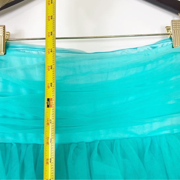 Lulus Teal Green Tulle Strapless MaxiDress Elegant Wedding Guest Party Ball Sz L - Picture 5 of 9